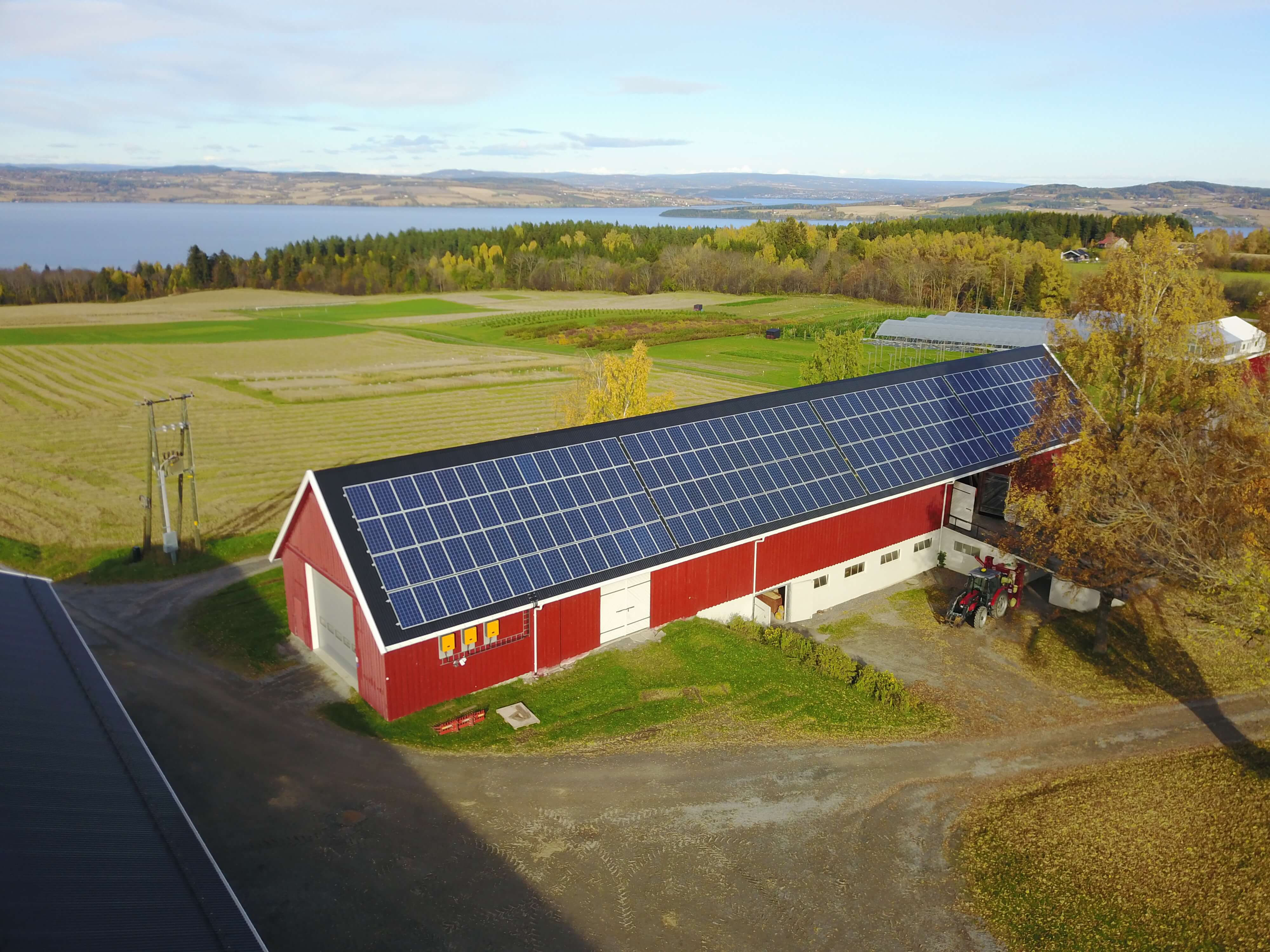 Solar panels on the barn roof